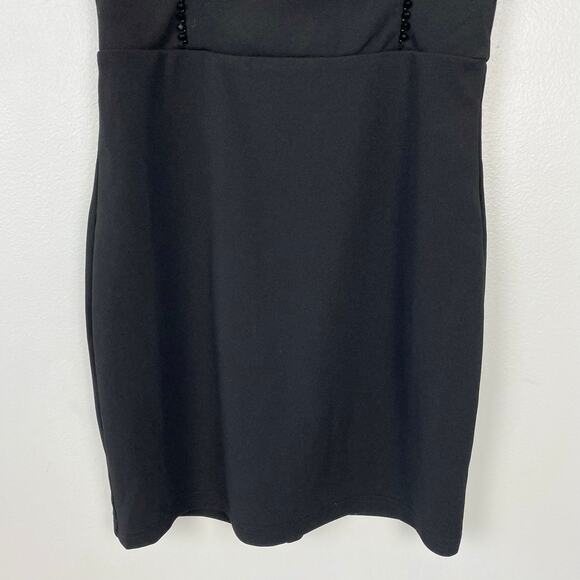 Lulu's Prettiest Presence Black Beaded Sleeveless Bodycon Mini Dress Black Small - Picture 4 of 8
